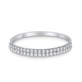 14K .17ct G SI White Gold Diamond Eternity Bands Ring Size 6.5