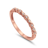 14K .06ct Rose Gold Diamond Eternity Bands Anniversary Wedding Stackable Size 6.5
