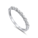 14K .05ct White Gold Diamond Eternity Bands Anniversary Wedding Stackable Size 6.5