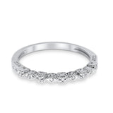 14K .05ct White Gold Diamond Eternity Bands Anniversary Wedding Stackable Size 6.5