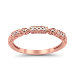 14K Rose Gold Diamond Anniversary Wedding Stackable Eternity Bands .08ct Size 6.5