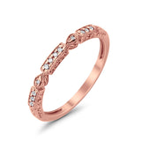 14K Rose Gold Diamond Anniversary Wedding Stackable Eternity Bands .08ct Size 6.5
