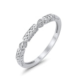 14K White Gold Diamond Anniversary Wedding Stackable Eternity Bands .08ct Size 6.5