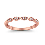 14K Rose Gold Anniversary .08ct Wedding Stackable Diamond Eternity Bands Size 6.5