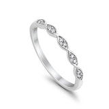 14K White Gold Anniversary .09ct Wedding Stackable Diamond Eternity Bands Size 6.5