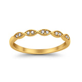14K Yellow Gold Anniversary .07ct Wedding Stackable Diamond Eternity Bands Size 6.5