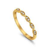 14K Yellow Gold Anniversary .07ct Wedding Stackable Diamond Eternity Bands Size 6.5