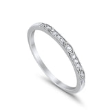 14K .07ct Anniversary Wedding White Gold Diamond Eternity Stackable Bands Size 6.5