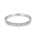 14K .07ct Anniversary Wedding White Gold Diamond Eternity Stackable Bands Size 6.5