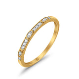14K .06ct Anniversary Wedding Yellow Gold Diamond Eternity Stackable Bands Size 6.5