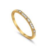 14K .06ct Anniversary Wedding Yellow Gold Diamond Eternity Stackable Bands Size 6.5