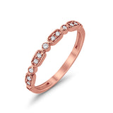 14K Stackable Rose Gold Anniversary Wedding Diamond Eternity Bands .10ct Size 6.5
