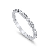 14K Stackable White Gold Anniversary Wedding Diamond Eternity Bands .11ct Size 6.5