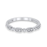 14K Stackable White Gold Anniversary Wedding Diamond Eternity Bands .11ct Size 6.5