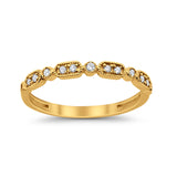 14K Stackable Yellow Gold Anniversary Wedding Diamond Eternity Bands .11ct Size 6.5