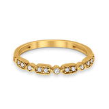 14K Stackable Yellow Gold Anniversary Wedding Diamond Eternity Bands .11ct Size 6.5