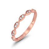 14K Anniversary Rose Gold Diamond Eternity Bands Wedding Stackable .15ct Size 6.5