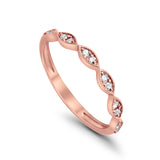 14K Anniversary Rose Gold Diamond Eternity Bands Wedding Stackable .15ct Size 6.5