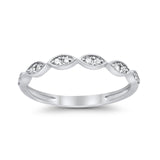 14K Anniversary White Gold Diamond Eternity Bands Wedding Stackable .15ct Size 6.5