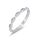 14K Anniversary White Gold Diamond Eternity Bands Wedding Stackable .15ct Size 6.5