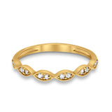 14K Anniversary Yellow Gold Diamond Eternity Bands Wedding Stackable .15ct Size 6.5