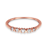 14K Stackable .13ct Rose Gold Diamond Eternity Bands Anniversary Wedding Size 6.5
