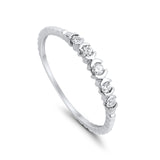 14K Stackable .13ct White Gold Diamond Eternity Bands Anniversary Wedding Size 6.5