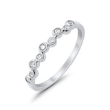 14K White Gold .16ct Diamond Eternity Bands Anniversary Wedding Stackable Ring Size 6.5