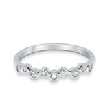 14K White Gold .16ct Diamond Eternity Bands Anniversary Wedding Stackable Ring Size 6.5