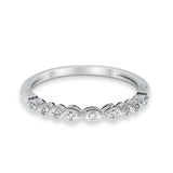 14K White Gold Diamond Eternity Bands Wedding Stackable Band .05ct Size 6.5