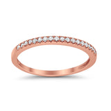 14K Rose Gold .15ct Diamond Eternity Bands Stackable Wedding Anniversary Ring 6.5