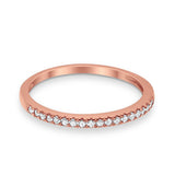 14K Rose Gold .15ct Diamond Eternity Bands Stackable Wedding Anniversary Ring 6.5