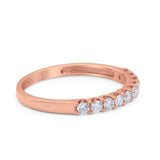 14K Rose Gold 3mm Natural Diamond Wedding Engagement Stacking Eternity Band Ring 0.35ct G SI - Size 6.5