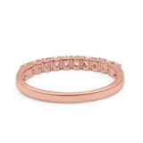 14K Rose Gold 3mm Natural Diamond Wedding Engagement Stacking Eternity Band Ring 0.35ct G SI - Size 6.5