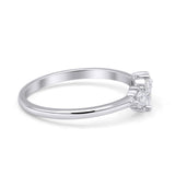Stacking Three Stone Pear Fashionable Wedding Ring Band Simulated Cubic Zirconia 925 Sterling Silver