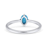 Art Deco Oval Thumb Ring Statement Fashion Oxidized Lab Created Blue Opal Solid 925 Sterling Silver