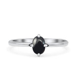 Art Deco Oval Thumb Ring Statement Fashion Oxidized Simulated Black Onyx Solid 925 Sterling Silver