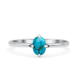 Art Deco Oval Thumb Ring Statement Fashion Oxidized Simulated Turquoise Solid 925 Sterling Silver