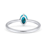 Art Deco Oval Thumb Ring Statement Fashion Oxidized Simulated Turquoise Solid 925 Sterling Silver