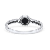 Celtic Style Round Thumb Ring Oxidized Statement Fashion Ring Band Simulated Black Onyx 925 Sterling Silver