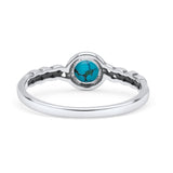 Celtic Style Round Thumb Ring Oxidized Statement Fashion Ring Band Simulated Turquoise 925 Sterling Silver