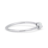 Oval Oxidized Petite Dainty Thumb Ring Lab Created White Opal Statement Fashion Ring 925 Sterling Silver
