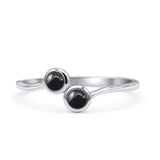 New Design Thumb Ring Round Oxidized Statement Fashion Band Simulated Black Onyx 925 Sterling Silver