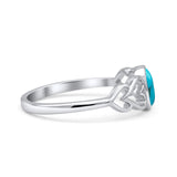 Swirl Filigree Hearts Oval Petite Dainty Thumb Ring Simulated Turquoise Statement Fashion Ring 925 Sterling Silver