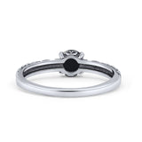 Vintage Style Thumb Ring Statement Fashion Oxidized Round Simulated Black Onyx Solid 925 Sterling Silver