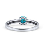 Vintage Style Thumb Ring Statement Fashion Oxidized Round Simulated Turquoise Solid 925 Sterling Silver