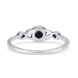 Infinity Promise Thumb Ring Round Oxidized Fashion Statement Ring Simulated Black Onyx 925 Sterling Silver