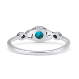 Infinity Promise Thumb Ring Round Oxidized Fashion Statement Ring Simulated Turquoise 925 Sterling Silver