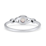 Infinity Promise Thumb Ring Round Oxidized Fashion Statement Ring Lab Created White Opal 925 Sterling Silver