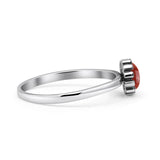 Solitaire Flower Round Oxidized Statement Fashion Thumb Ring Simulated Red Agate 925 Sterling Silver